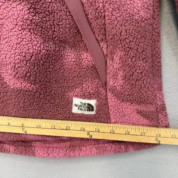 The North Face Half Zip Pullover Hoodie Women's XS Pink Camo Campshire Fleece - Picture 11 of 11